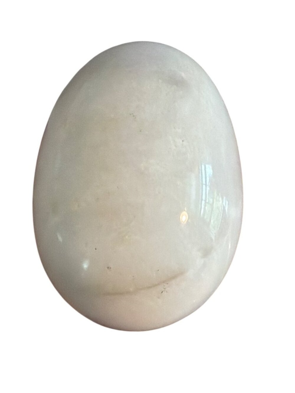 Vintage Polished Marble Alabaster Egg Display Smooth Cold Estate 3" Easter